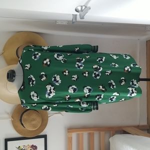 Eloquii Green Floral Plus Size 18 Midi Dress